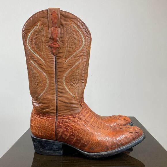 Rodeo Bravo Alligator Headcut Boots Western Cowboy Men's 8.5 - Picture 3 of 10